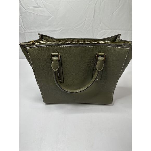 Michael Kors Alessa Medium Pebbled Leather Satchel Green - Picture 3 of 5